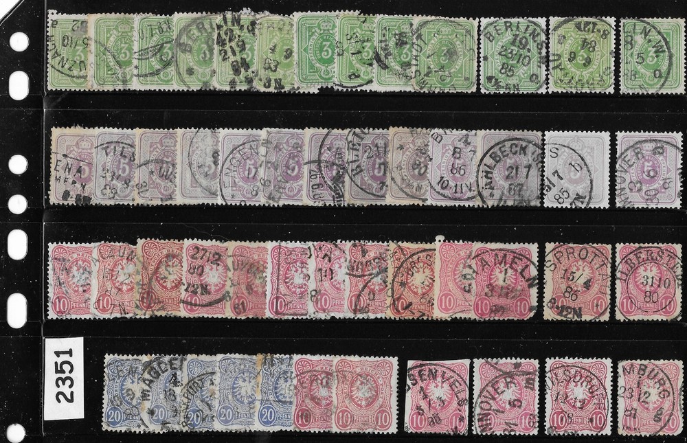 POSTMARKS Used stamps GERMAN Empire Pfennige 50 mixed 1875-1877 #2351