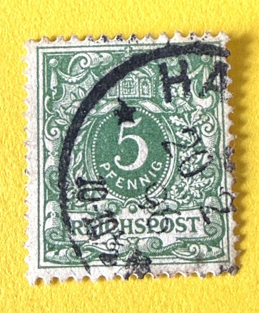 Germany 5 Pfennig Reichpost German Reich Empire Stamp 1889-91 (#8)