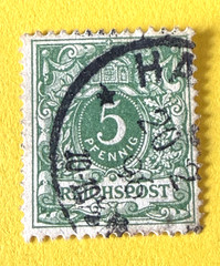 Germany 5 Pfennig Reichpost German Reich Empire Stamp 1889-91 (#8)