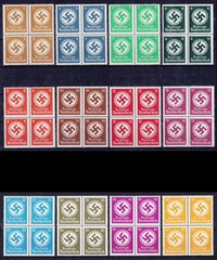 Stamp Germany Official Mi D132-43 Sc O80,91 Block SET With WMK War Dienst MNH