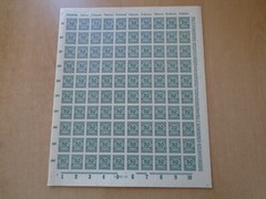 Germany – SG323 50M DM grey green 1923. 9 x complete sheets of 100 stamps.