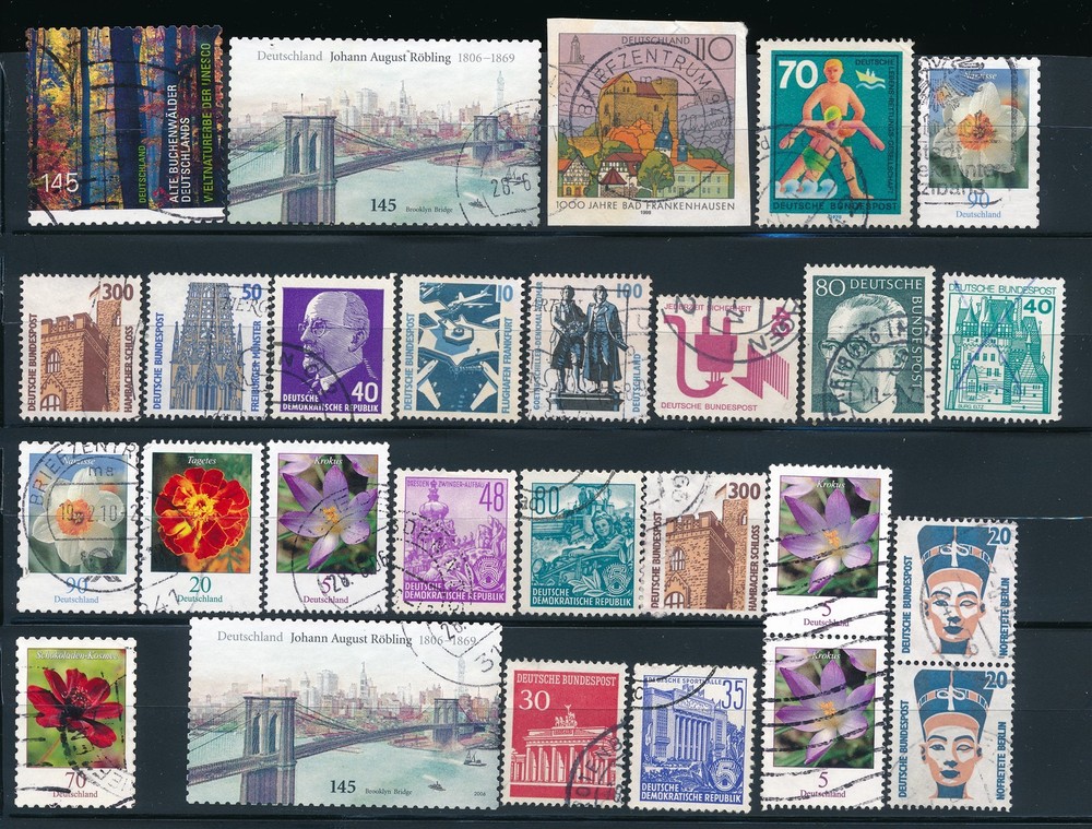 Germany Stamp Lot: Historic Castles, Famous Buildings Collection