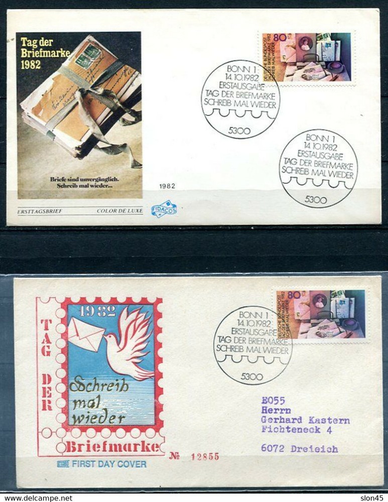 Germany 1982 2 Cover Stamp Day Tag Der Briefmarke Special Cancel 11161