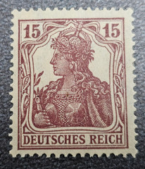 Stamp Germany Reich Germania 15 Pfennig 1920 Mi. Nr. 142 [🇩🇪39491-6]