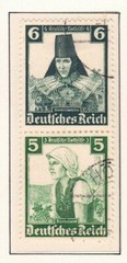Germany – 1935 ZdMiNr. S233, 6pf+5pf Costumes, se-tenant pair (Used)