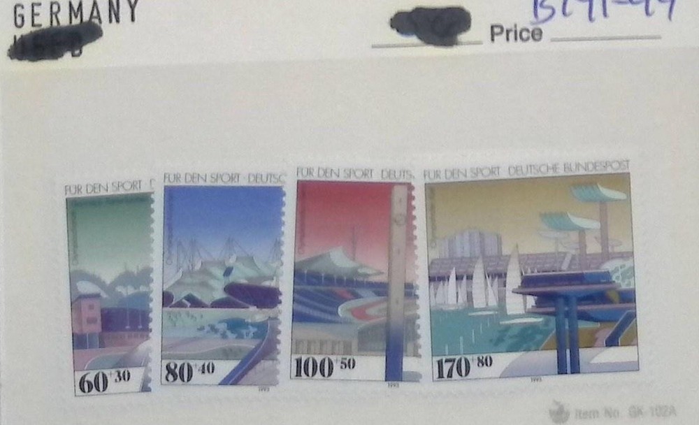 Germany Semi-Postal Stamp Deutsche Bundespost FUR DEN SPORT 60-170 Multi-Color