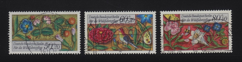 GERMANY BERLIN Stamps Sc# 9NB227-9NB229 Used – CDS: Berlin, Augsburg