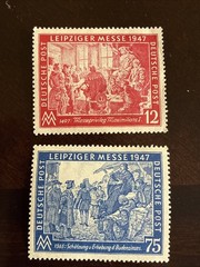 GERMAN Stamps SC 580-581 1947 Leipzig Fair Trizone Military WWII MH