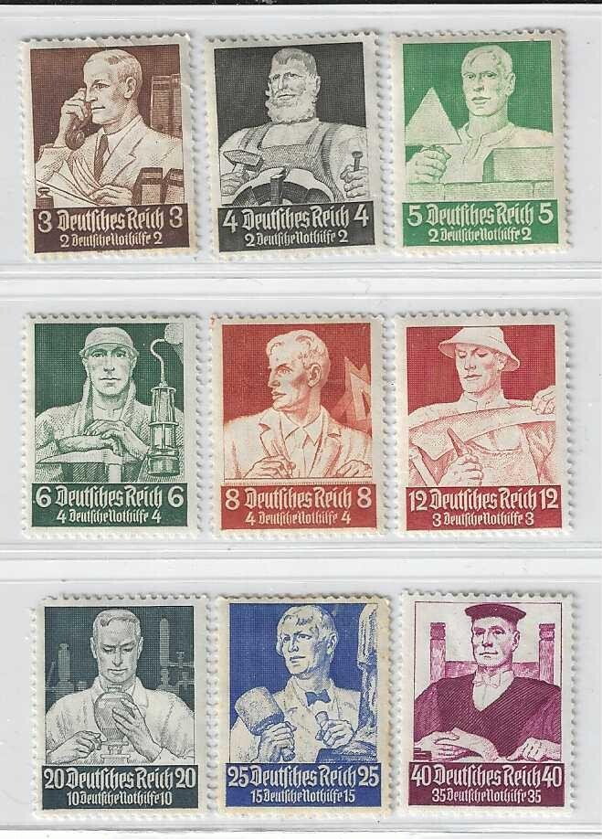 German Reich Mi# 556-564 MH Welfare Fund 1934 Complete Set