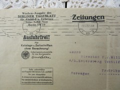 🤩🤩 OSBURGH – GERMANY. 1923. BERLIN. NEWSPAPER WRAPPER. BERLINER TAGEBLATT –