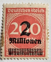 Germany 1923 2 Million Inflation Overprint 200 Marks, MINT, H, Single Stamp
