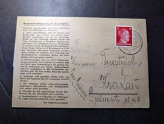 1944 Germany Concentration Camp Folded Letter Cover Auschwitz to Krakau Poland