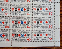 50 x busta no. 1044 mint never hinged luxury sheet „Association for Welfare“ FRG 1980
