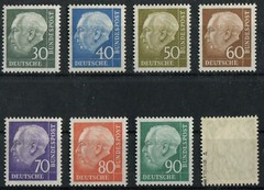 Federal No. 259 – 265 Mint With No. 265 XV Schlegel Tested BPP Frg Heuss II