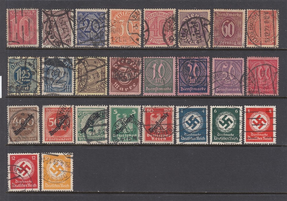Germany WW1 and WW2 OFFICIALS – Back of the Book Issue (USED) NICE