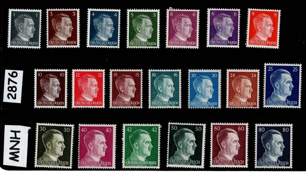 MNH Stamp set 20 Adolf Hitler stamps Third Reich era Germany 1941-1944 #2876