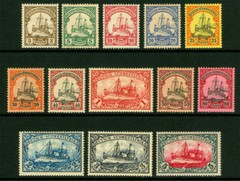 German Colonies – SOUTH WEST AFRICA 1900 Kaiser’s YACHT set Scott 13-25 mint MH