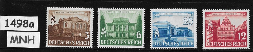 MNH stamp set Sc 498-501 Third Reich Germany 1941 Leipzig Spring Fair #1498a