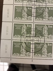 GERMANY DDR STAMPS 1980 Sc #2083 SHEET OF 100 CTO/NH WITH ALL 4 SELVAGES