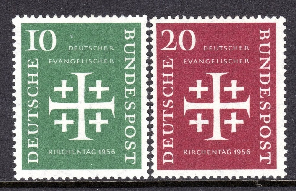 Germany Scott # 744-45 VF Unused 1956 Meeting of German Protestants