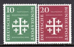 Germany Scott # 744-45 VF Unused 1956 Meeting of German Protestants