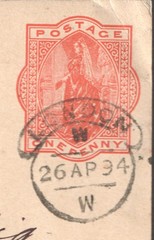 Queen Victoria QV London Hooded Circle 1d Postal Stationery Postcard To Germany