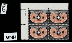 MNH stamp block 5ZL Sc N015 1940 Germany Occupied Poland Swastika WWII #2793