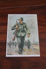 WW2 USA Army Marine Navy troops soldier rifle propaganda post card