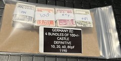 GERMANY 🇩🇪 4 BUNDLES OF 100+/- CASTLE DEFINITIVE 10, 20, 60, 80pf 1190