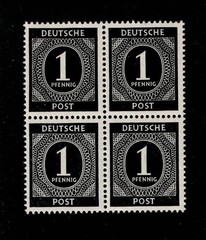 MNH Stamp block Sc 530 1946 Post WWII Germany Large numeral From mint sheet