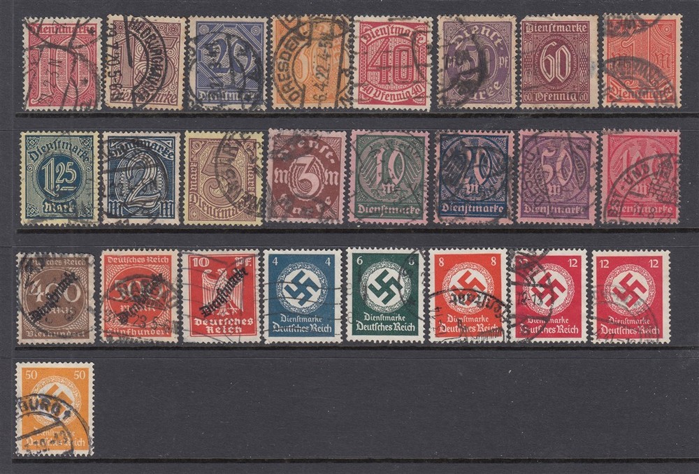 Germany WW1 and WW2 OFFICIALS – Back of the Book Issue (USED) NICE