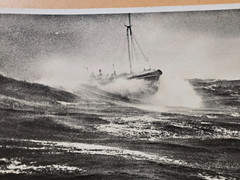WWII WW2 German Third Reich Postcard Kriegsmarine Rescue Boat in High Seas