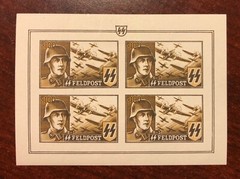 Germany WWII Feldpost MI #XIXB Block of 4 Imperf Belgium Flemish Legion OG VF LH