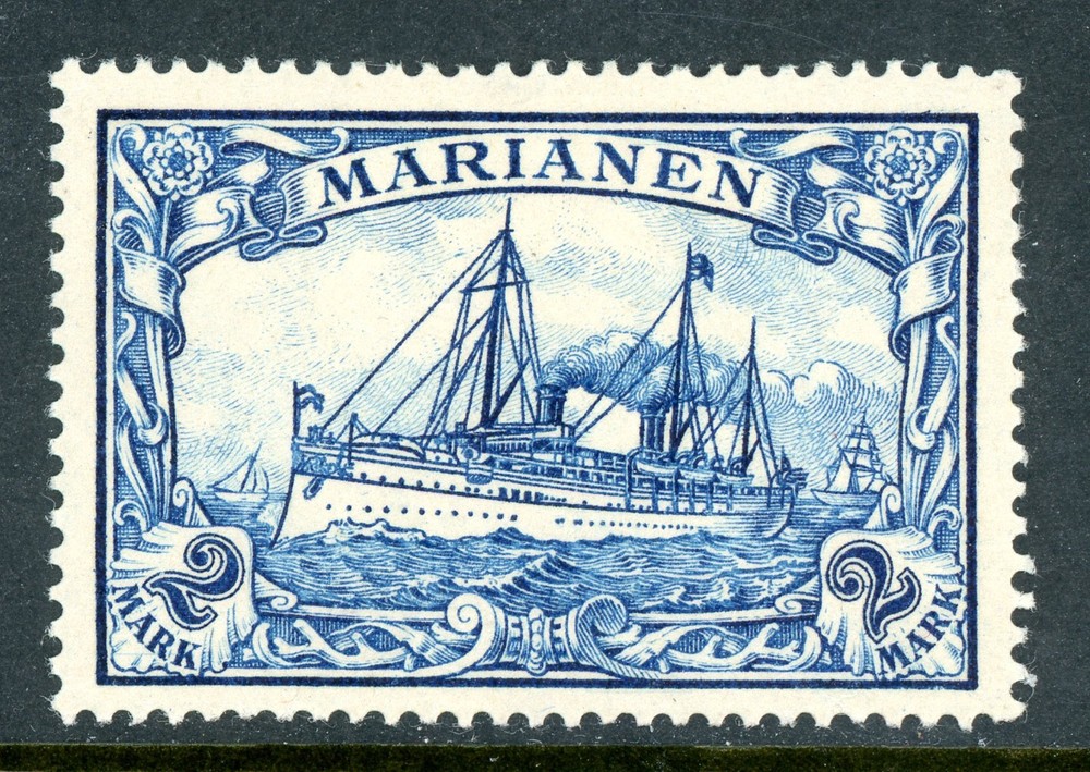 Germany 1901 Mariana Islands 2 Mark Yacht Scott #27 Mint Y77