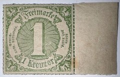 TRAVELSTAMPS: 1859 THURN AND TAXIS, 1 KREUZER, MINT ORIGINAL GUM NH