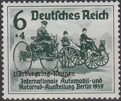 Stamp Germany Mi 695-7 Sc B143 1939 WWII Nuremburg Benz Volkswagen Mercedes MNH