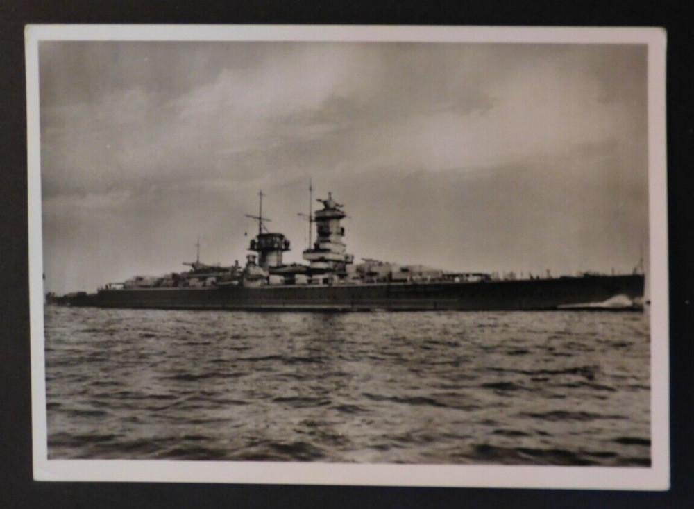 1944 Germany RPPC Postcard Cover Navy Battleship Kriegsmarine