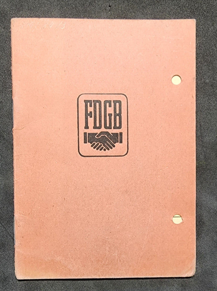 Post WW2 FDGB Members book w Revenue Stamps Free German Trade Union Federation