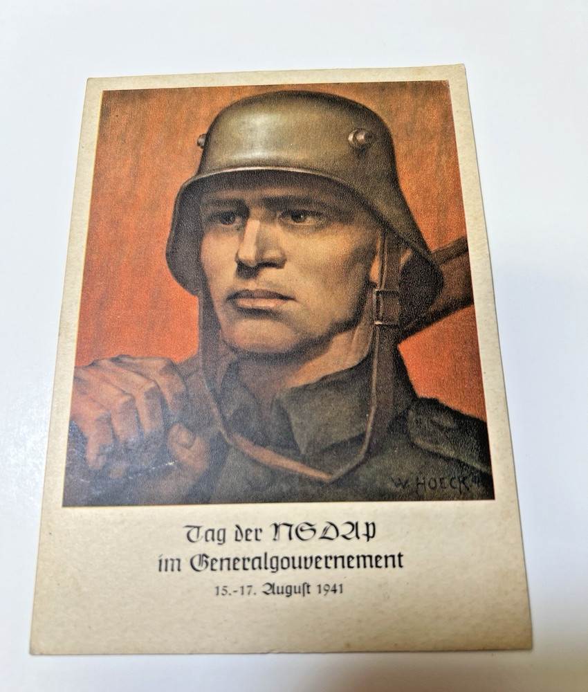 Germany Occupied Poland Krakau 1 Year NSDAP in Generalgouvernement Postcard NOS