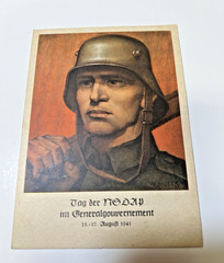 Germany Occupied Poland Krakau 1 Year NSDAP in Generalgouvernement Postcard NOS