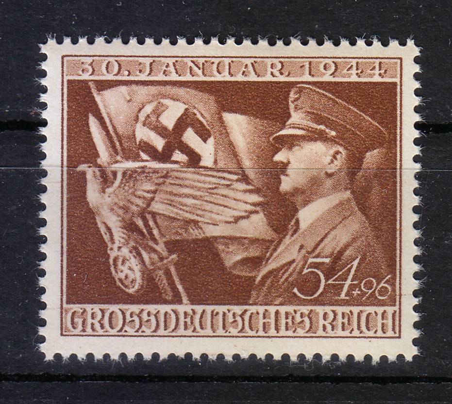 Germany MNH 1944 Mi 865 Sc B252 Adolf Hitler and Party Eagle , and Flag **