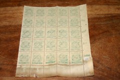 Rare ¼ Sheet of 25 Deutsches Reich (1923) 400 Mark 100 Tausend Overprint Stamps