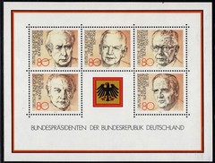 Stamps Germany 1982 Sc 1384 Presidents of the Federal Republic Sheet MNH