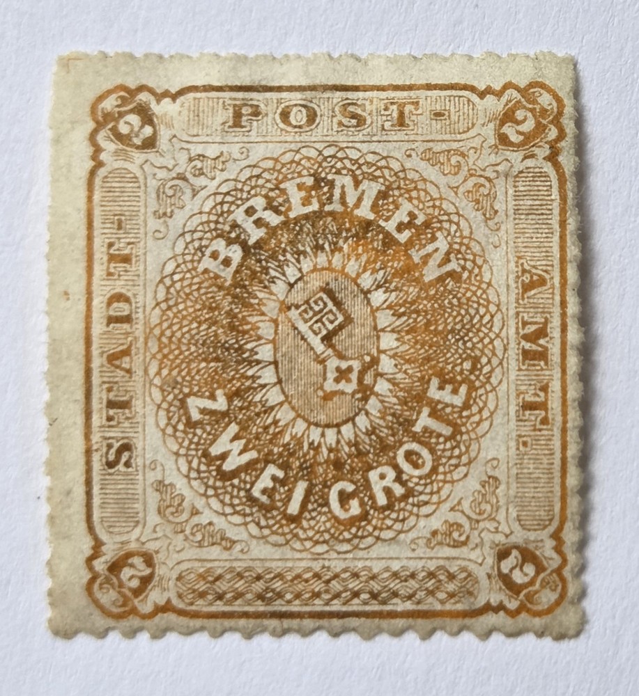 BREMEN EX RARE 1861 P16 2Gr BROWN-ORANGE VFMM. €4,000. Mi5b