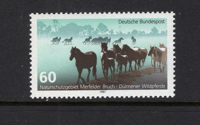 Germany 1987 DULMEN’S WILD HORSES SC 1512 MNH STAMP