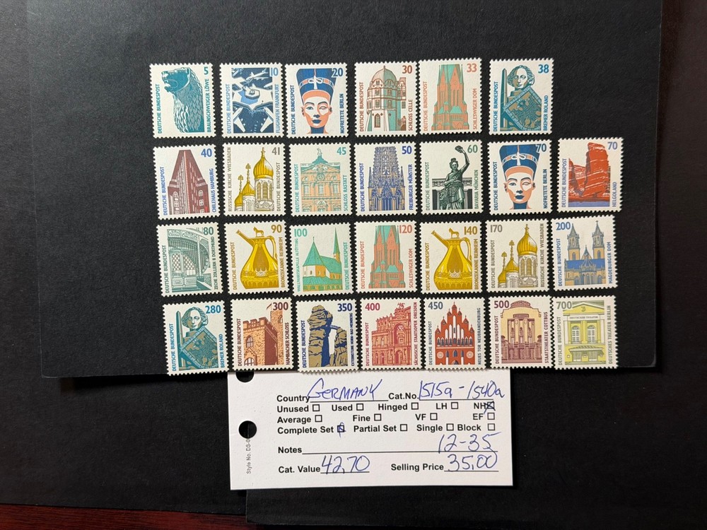 Germany # 1515a – 1540a MNH 2026 Scott Catalogue Value $ 42.70
