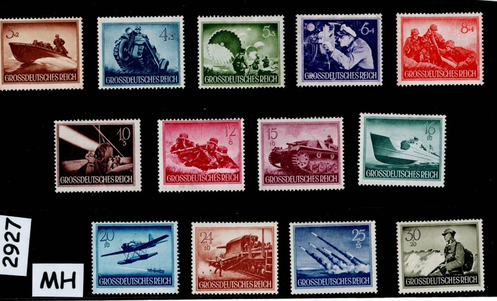 MH stamp set B257-269 1944 Military Hero’s Day Third Reich WWII Germany #2927