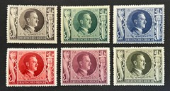 Travelstamps: 1943 Germany Stamps Sc# B231-B236 Hitler 54th Birthday Set MOGH