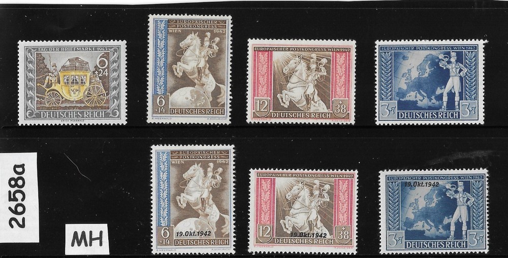 MH stamp set B209-215 Germany 1942 Postal Congress Vienna Austria #2658a