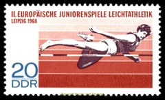 EBS East Germany DDR 1968 – Athletics – Rowing – Fishing – Michel 1372-1374 -MNH